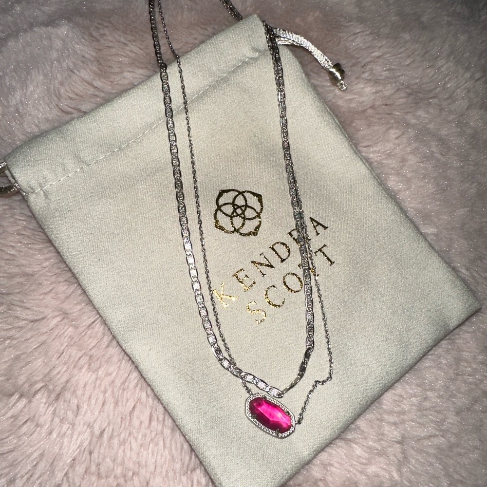 Kendra Scott Elisa mulistrand necklace pink